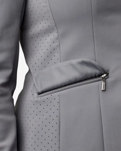 LeMieux Dynamiqué Graphite Show Jacket - Competition Riding Apparel with Vented Panels & Zipper Pocket
