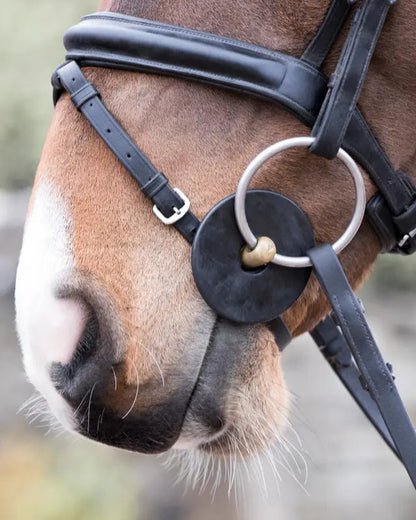 LeMieux Silicone Bit Rings Black on Horse Bridle - Reduces chafing & rubbing.