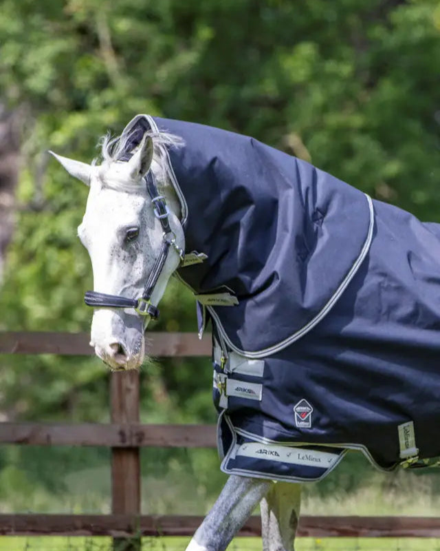 LeMieux Arika Storm-Tek Neck Cover 200G Navy - Waterproof Horse Rug for Mane & Neck Protection | Equiflair