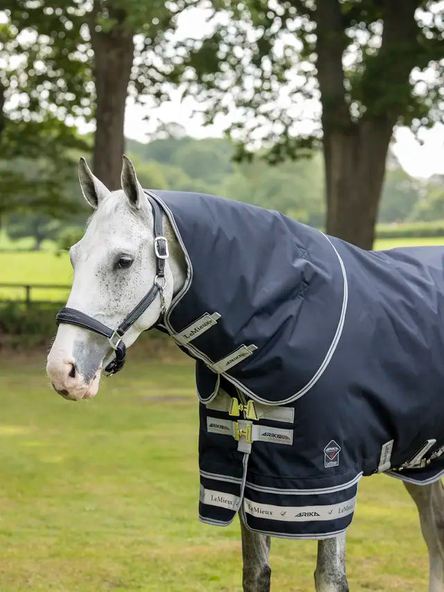 LeMieux Arika Navy Horse Neck Cover: Featherweight, Waterproof Protection for Horses | Equiflair