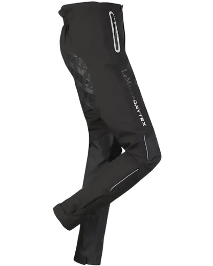 LEMIEUX DRYTEX STORMWEAR WATERPROOF TROUSERS - Equiflair Saddlery. Black waterproof riding pants with reflective details & silicone seat.