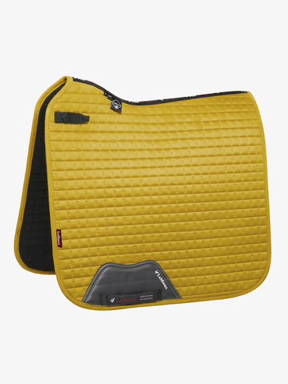 LEMIEUX Suede Dressage Square Saddle Pad - Dijon Yellow. Comfortable & stylish equestrian equipment for horse riding dressage.
