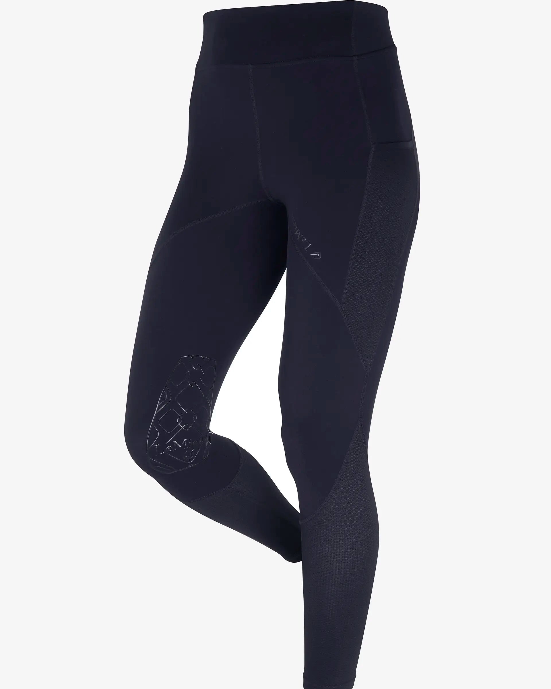 LeMieux Lucie Mesh Leggings - Navy - Women's Riding Leggings with Silicone Knee Grip, Breathable, Technical Fabric