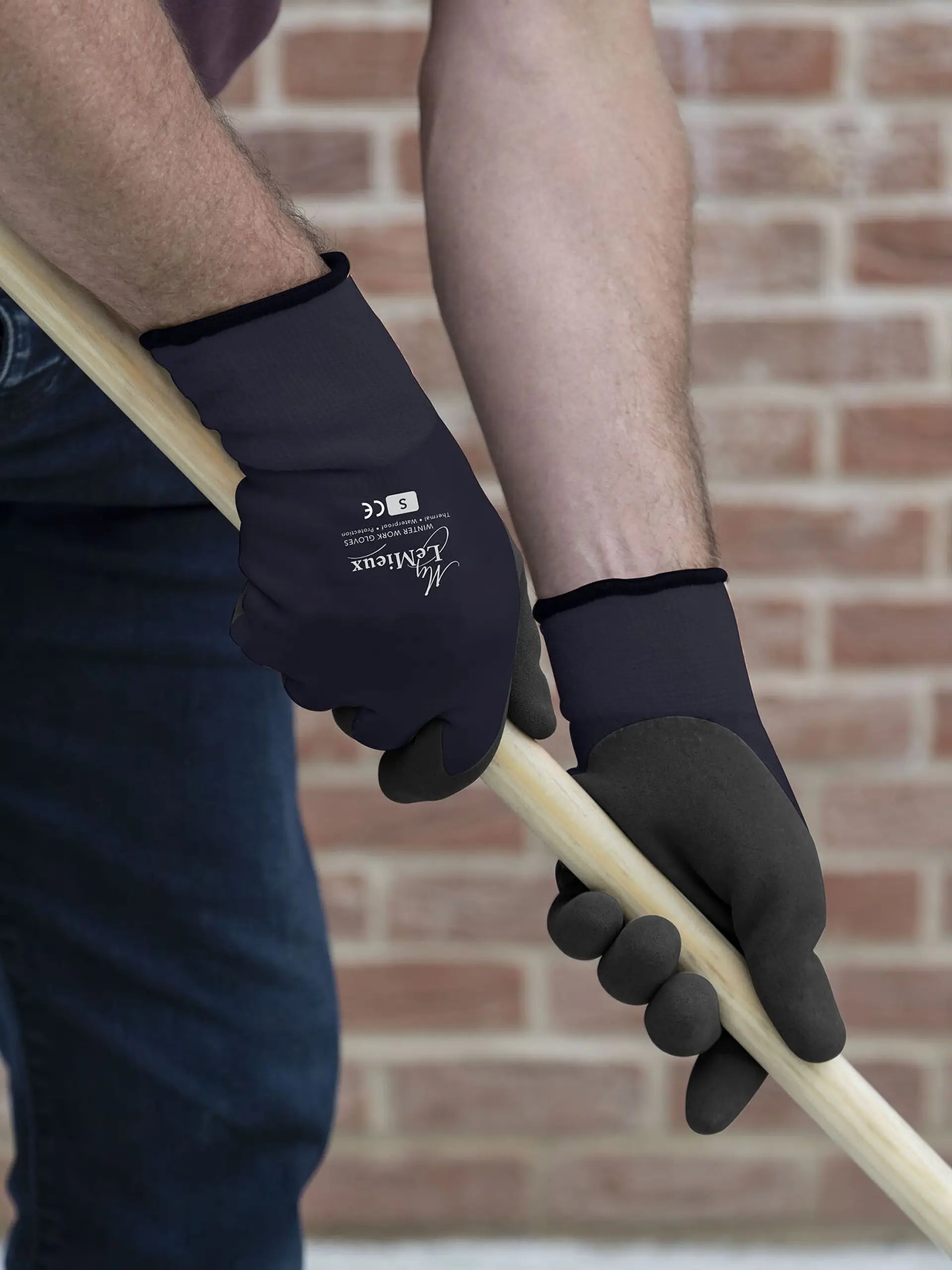 Lemieux Thermal Work Gloves Navy: Waterproof Winter Gloves for Yard Work - Equiflair