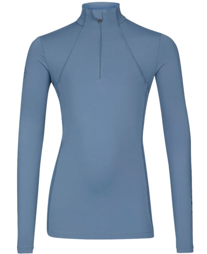 LeMieux Young Rider Base Layer - Ice Blue - Quarter Zip, UV50+, Moisture-Wicking, Performance Shirt