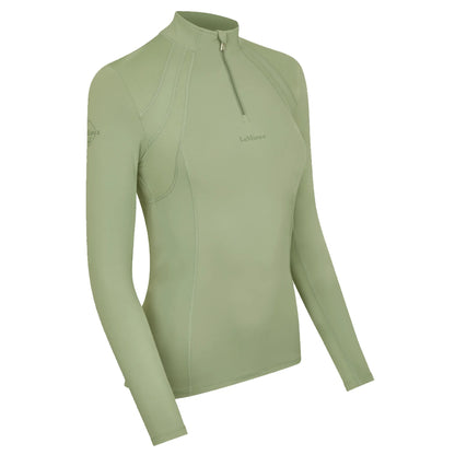 LeMieux Mia Mesh Base Layer - Thyme Riding Top | Long Sleeve Equestrian Shirt with UV Protection & Breathable Mesh