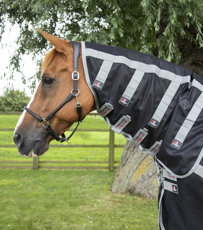 PREMIER EQUINE MAGNI-TEQUE Magnetic Horse Rug with Neck Cover - Black | Supports Circulation & Wellbeing