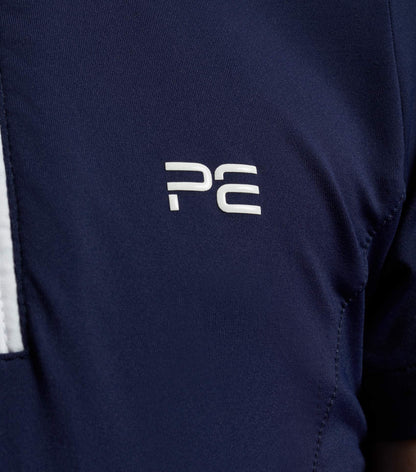 Premier Equine Maria Girls Diamanté Navy Show Shirt Logo Detail. Shop now!