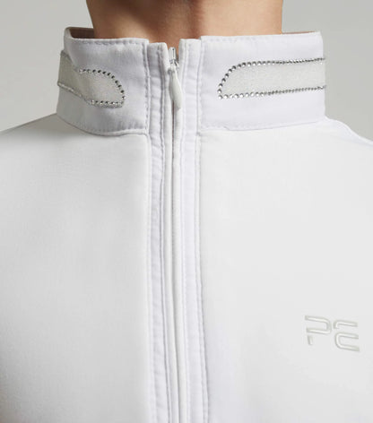 PREMIER EQUINE Girls White Diamante Show Shirt - Equestrian Competition Apparel