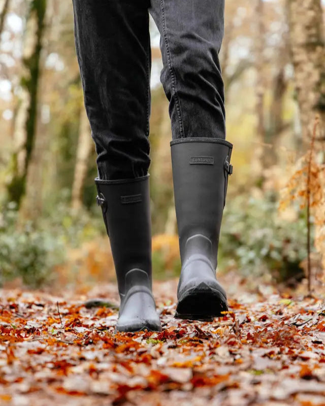 Lemieux Men's Black Wellington Boots: Stride Model - Durable, Waterproof, Outdoor Boots. Shop Equiflair for quality footwear!