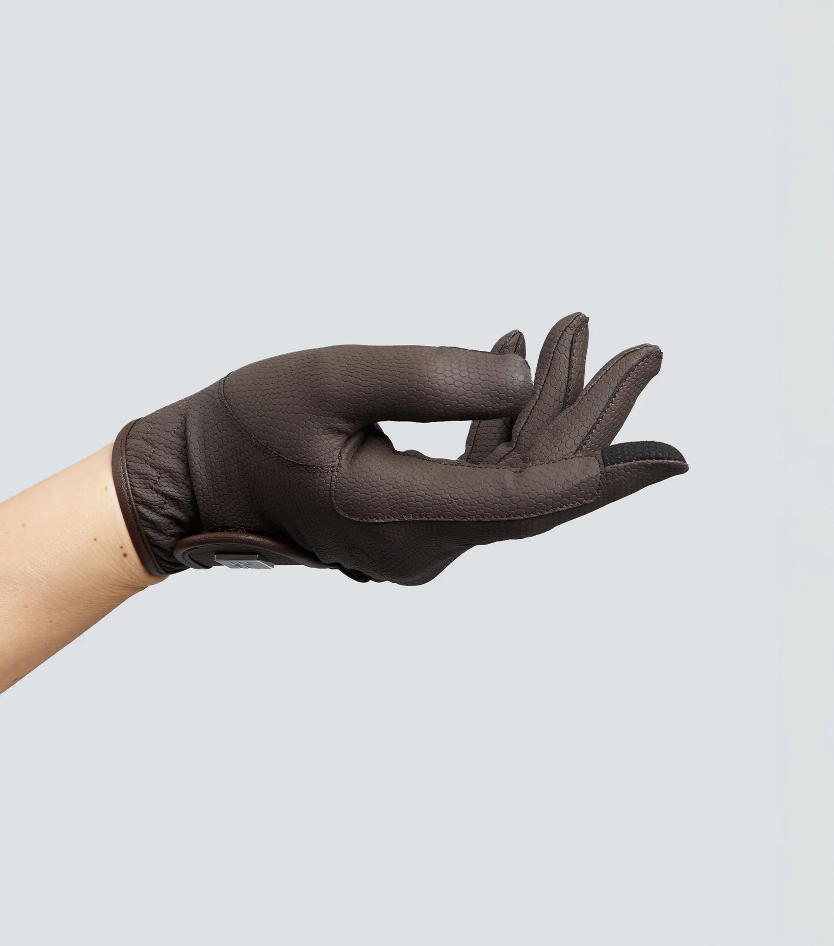 Premier Equine Junior Riding Gloves - Brown Leather Equestrian Glove with Touchscreen. Perfect for Horseback Riding and Equine Sports