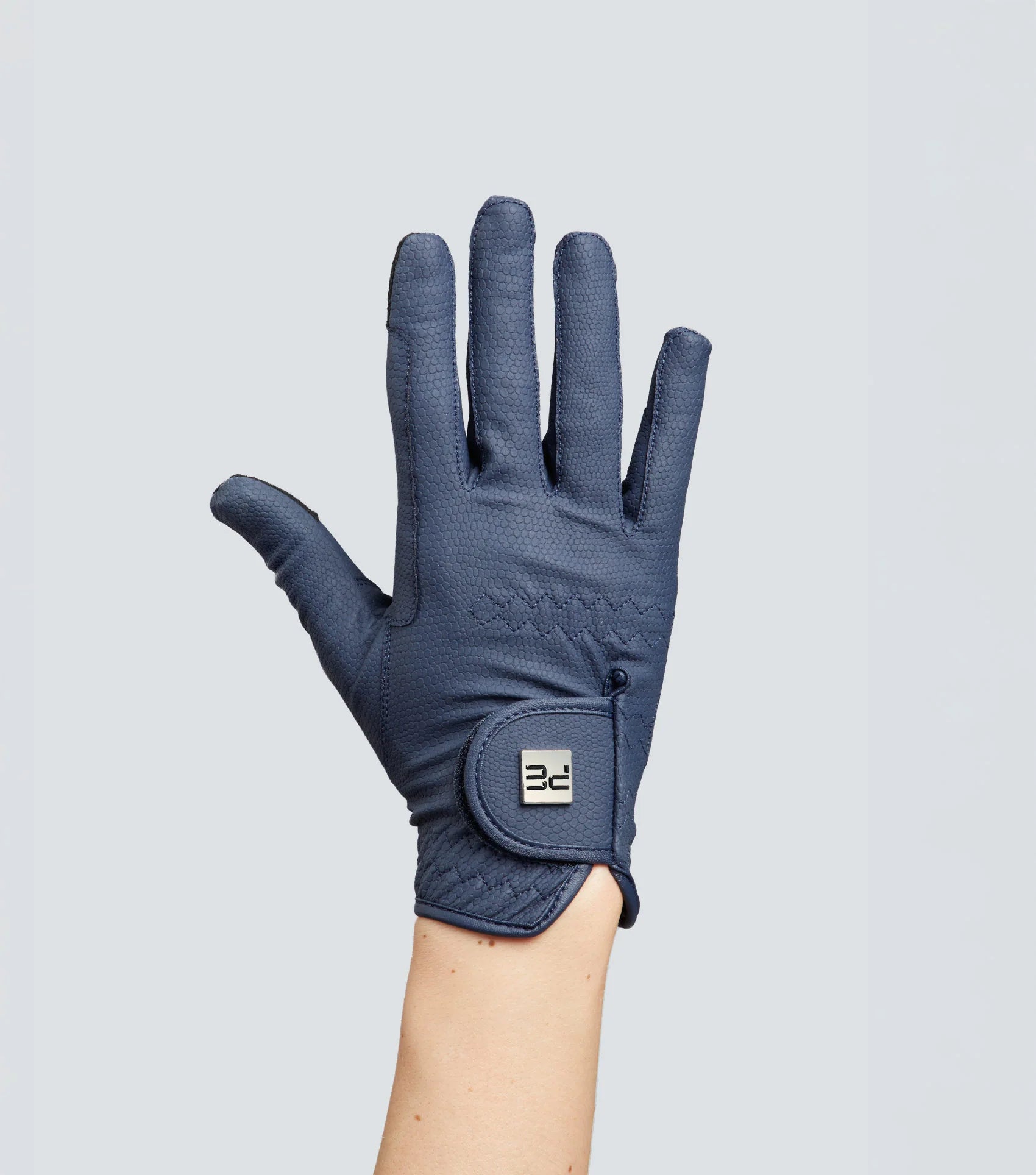 PREMIER EQUINE METARO JUNIOR RIDING GLOVES NAVY - Reptilian textured glove for exceptional grip. Premium riding glove for kids.