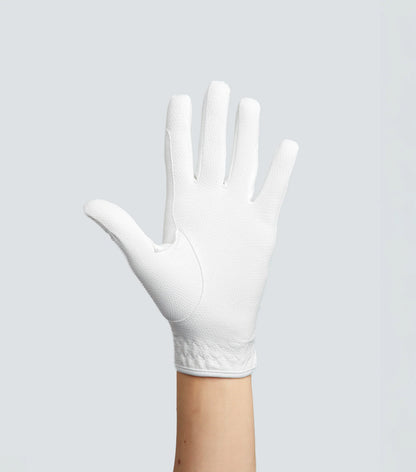Junior Riding Gloves White - Equiflair: Metaro Equine Gloves Touch Screen. Premium Horse Riding Glove for Kids & Teens