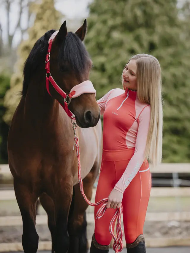 LeMieux Harlow Young Rider Long Sleeve Base Layer Coral Crush