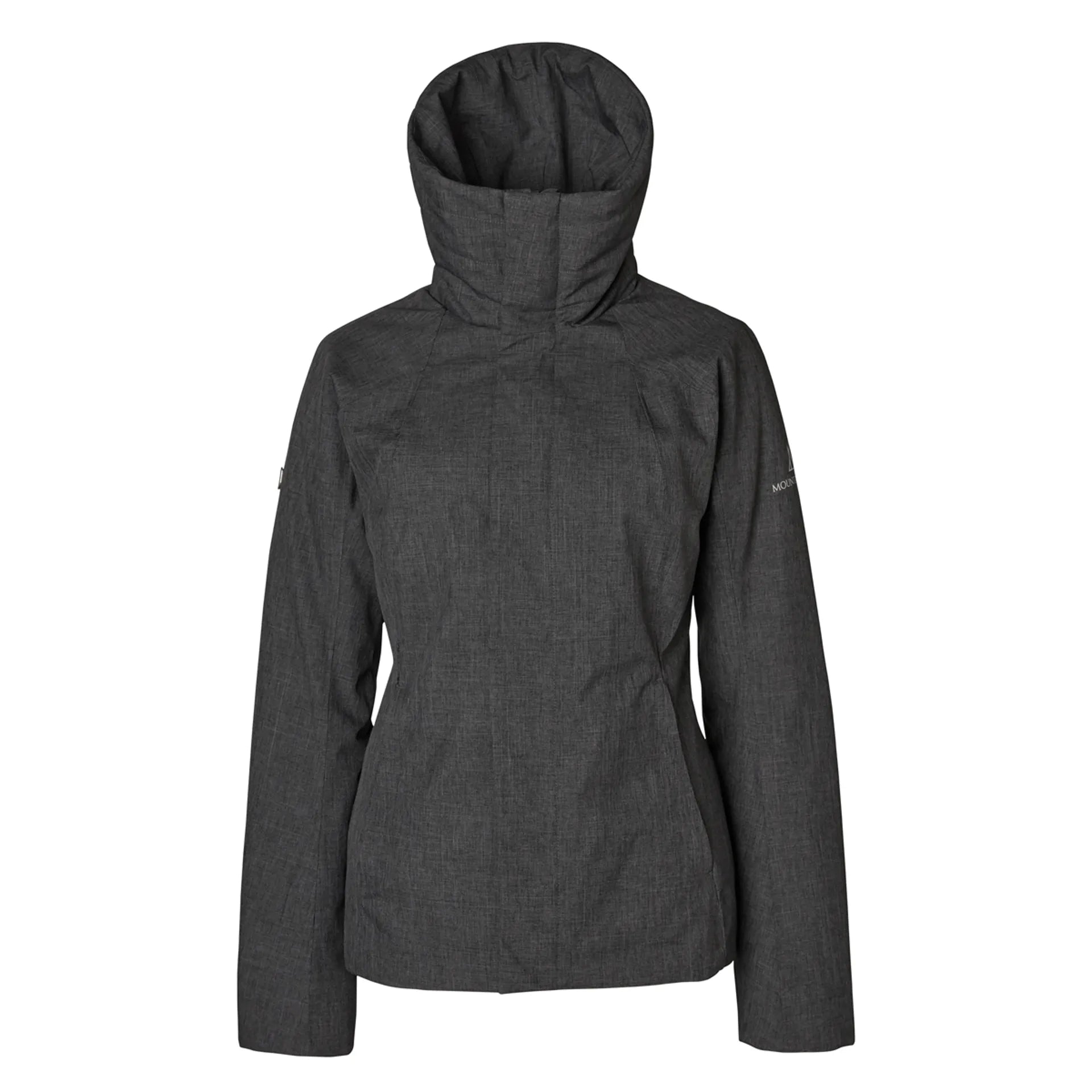 MOUNTAIN HORSE ALICIA JACKET GREY MELANGE. Equiflair - Waterproof Windproof Winter Coat with Hood and Reflective Details