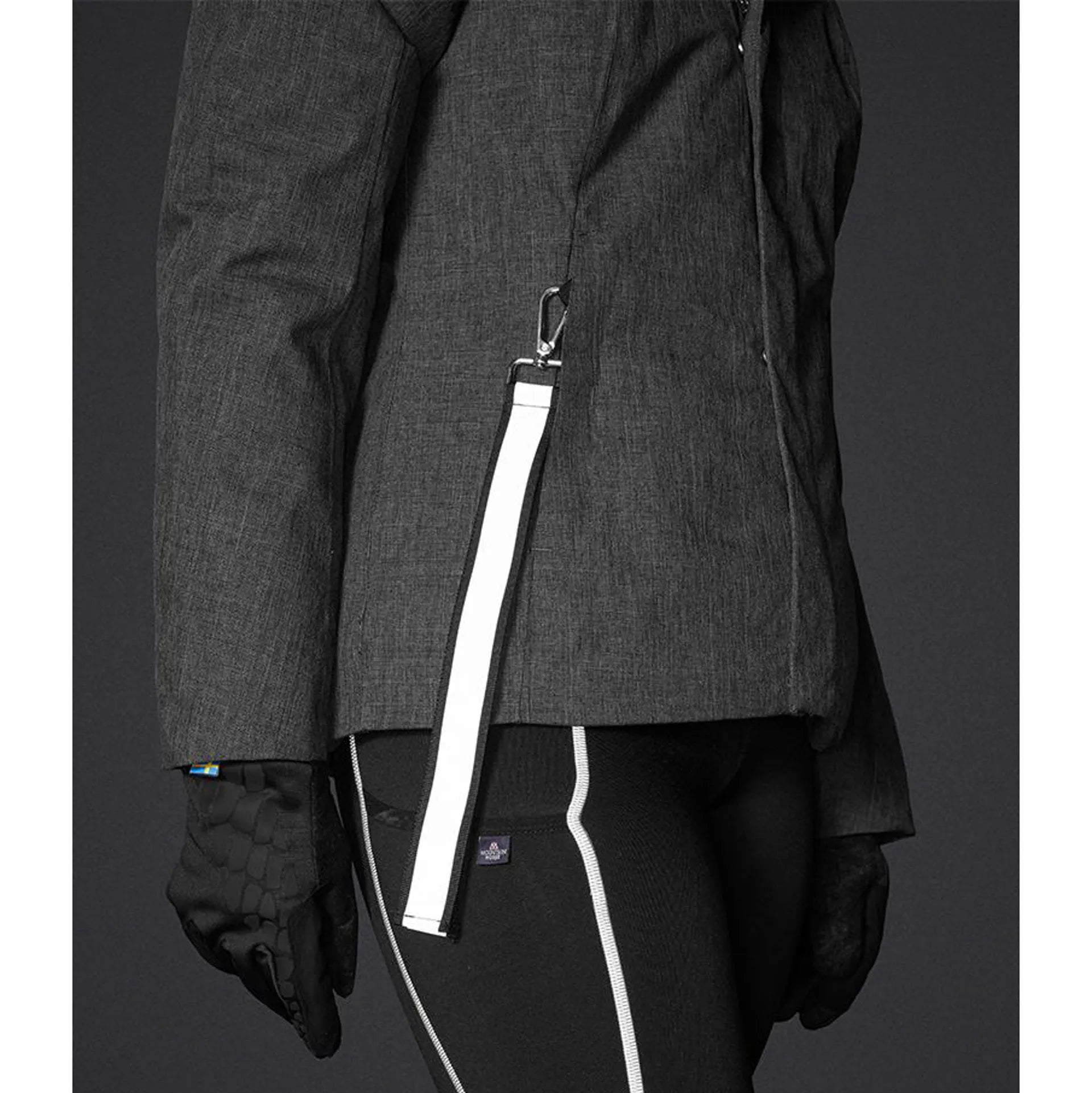 Mountain Horse Alicia Jacket Grey Melange: Waterproof Winter Riding Coat with Reflective Strap - Equiflair