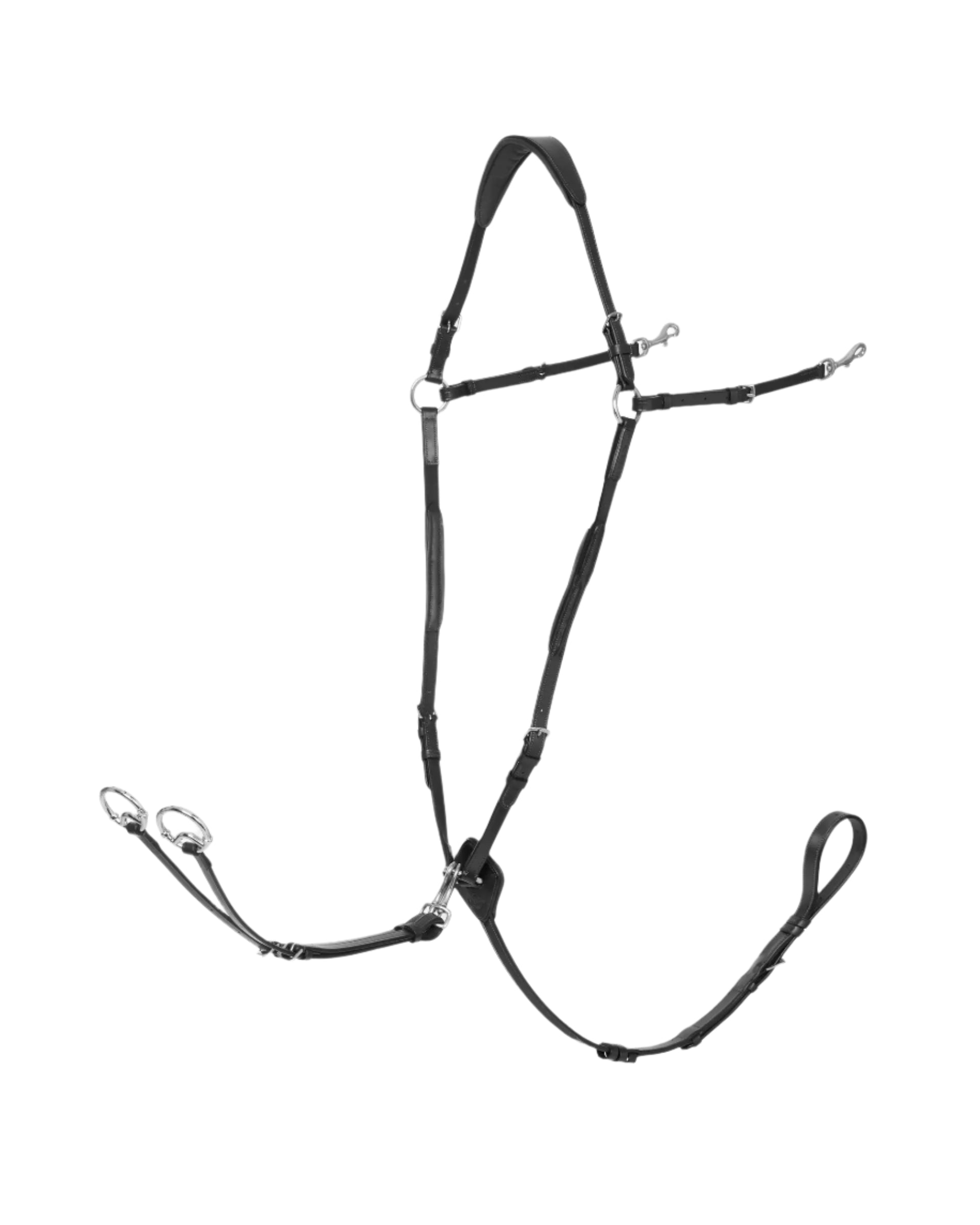 LeMieux Black Horse Breastplate with D-Ring Attachment and Silver Fittings | Equestrian Equipment