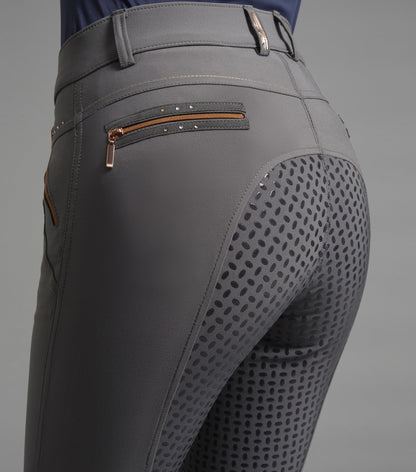 Premier Equine Coco II Anthracite Riding Breeches, Gel Full Seat, Ladies Equestrian Pants