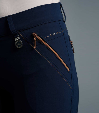 Premier Equine Coco II Navy Riding Breeches: Gel Seat Equestrian Apparel