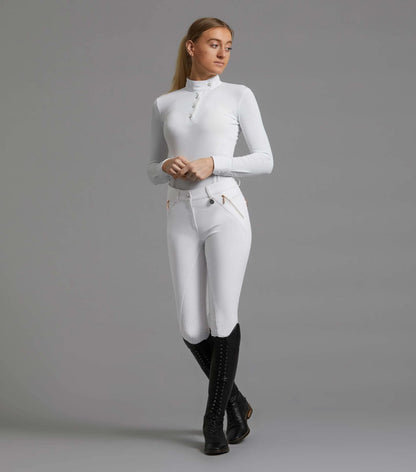 PREMIER EQUINE Milliania White Riding Breeches | Equestrian Competition Apparel | Equiflair - Shop Now!