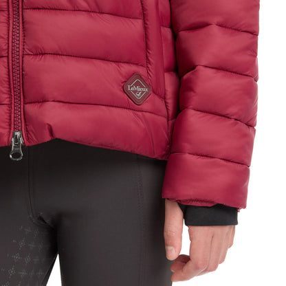 LeMieux Young Rider Milly Puffer Jacket Ember: Junior equestrian jacket, lightweight, water-resistant. Warm riding apparel.