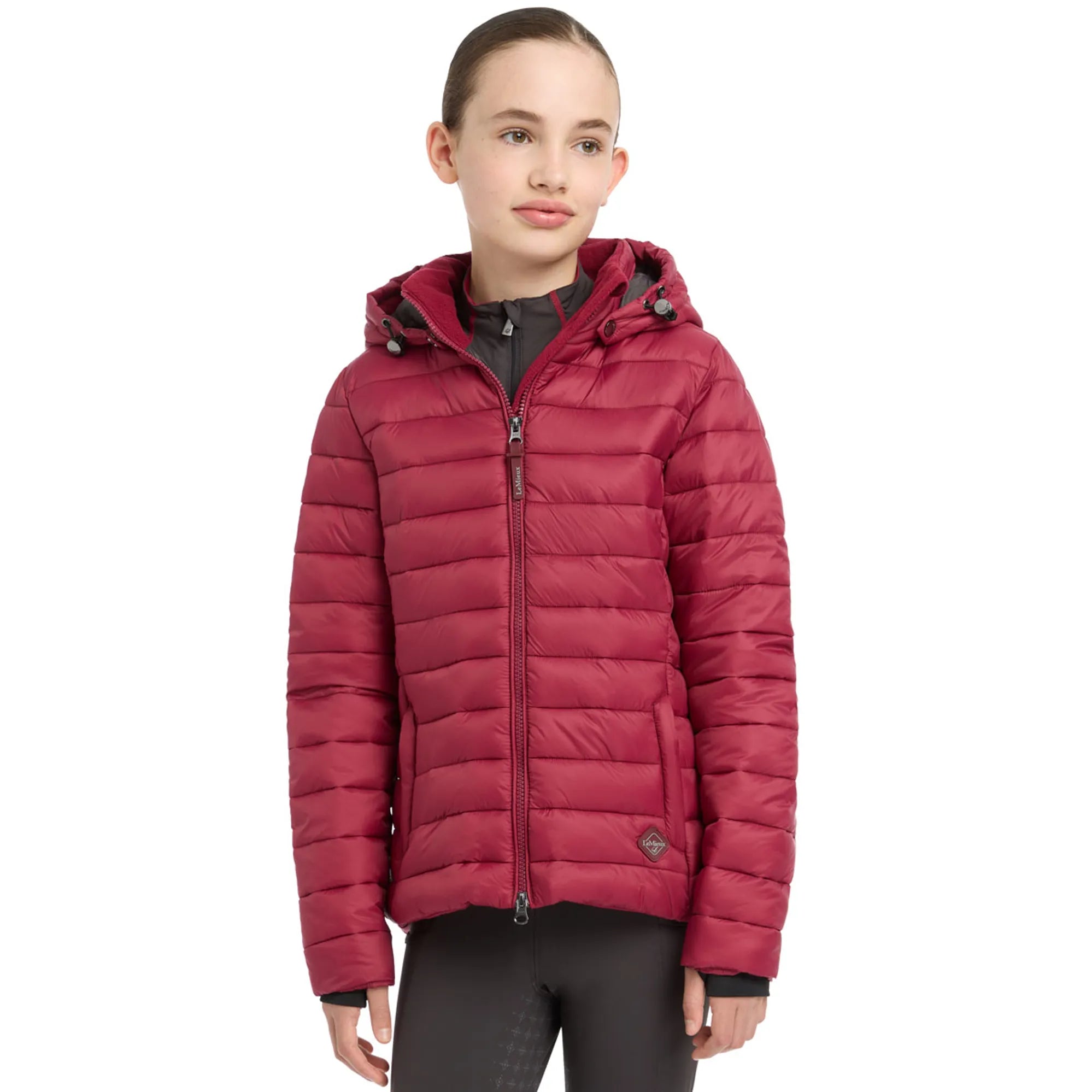 LEMIEUX Young Rider Milly Ember Puffer Jacket for Girls | Water Resistant Hooded Coat from Equiflair