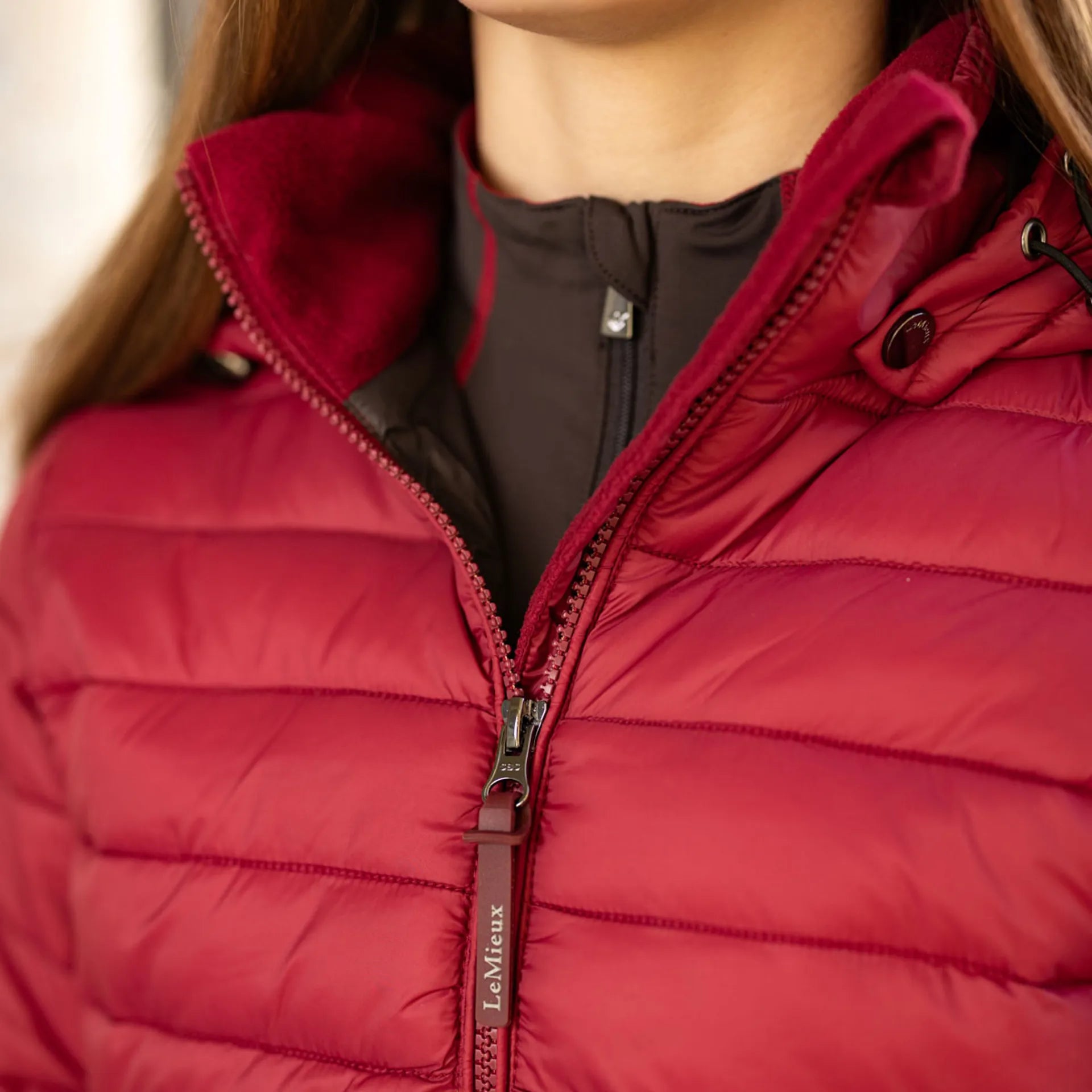 LeMieux Young Rider Milly Puffer Jacket Ember: Junior Lightweight Quilted Riding Jacket, Water-Resistant