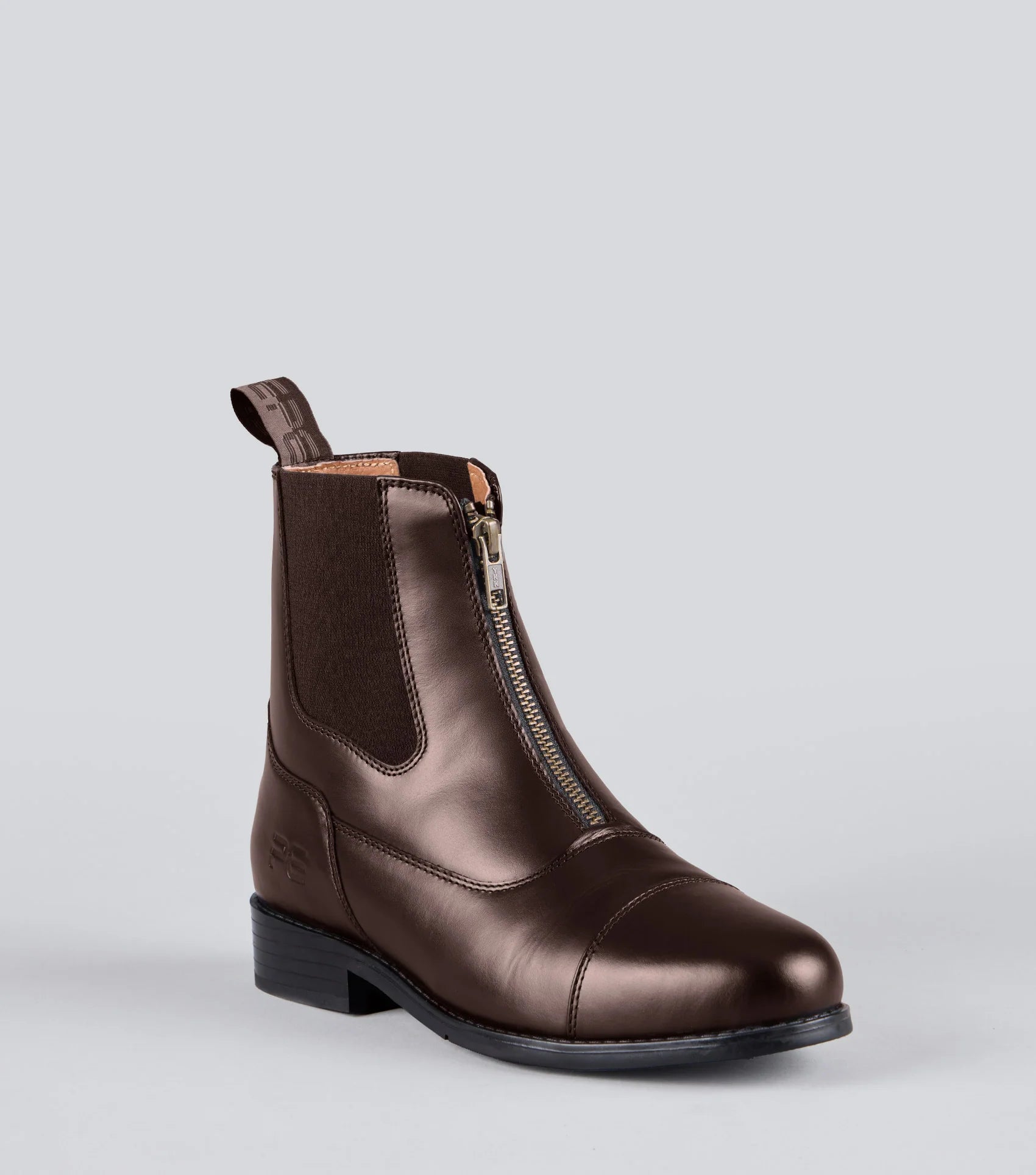 Premier Equine Mimas Brown Leather Riding Boots: Comfortable Zip-Up Equestrian Paddock Boots for Women