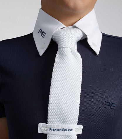 Premier Equine Boys Show Shirt Navy - Short Sleeve Equestrian Competition Shirt