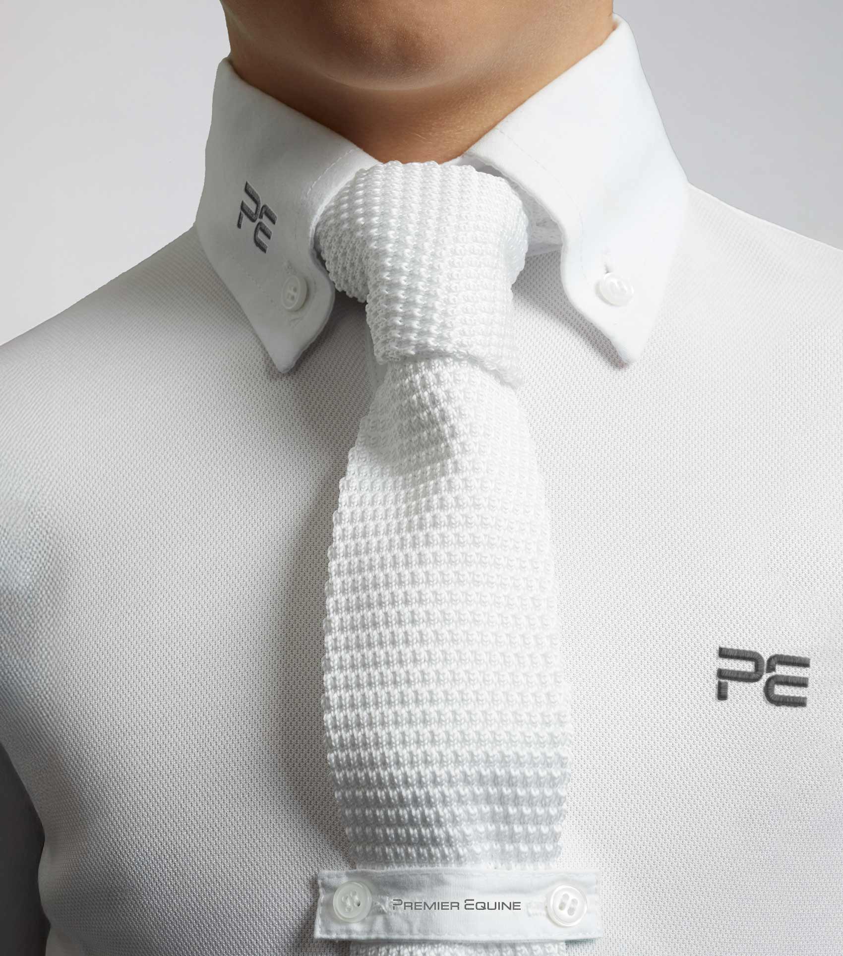 Premier Equine Boys White Show Shirt - Short Sleeve Equestrian Apparel
