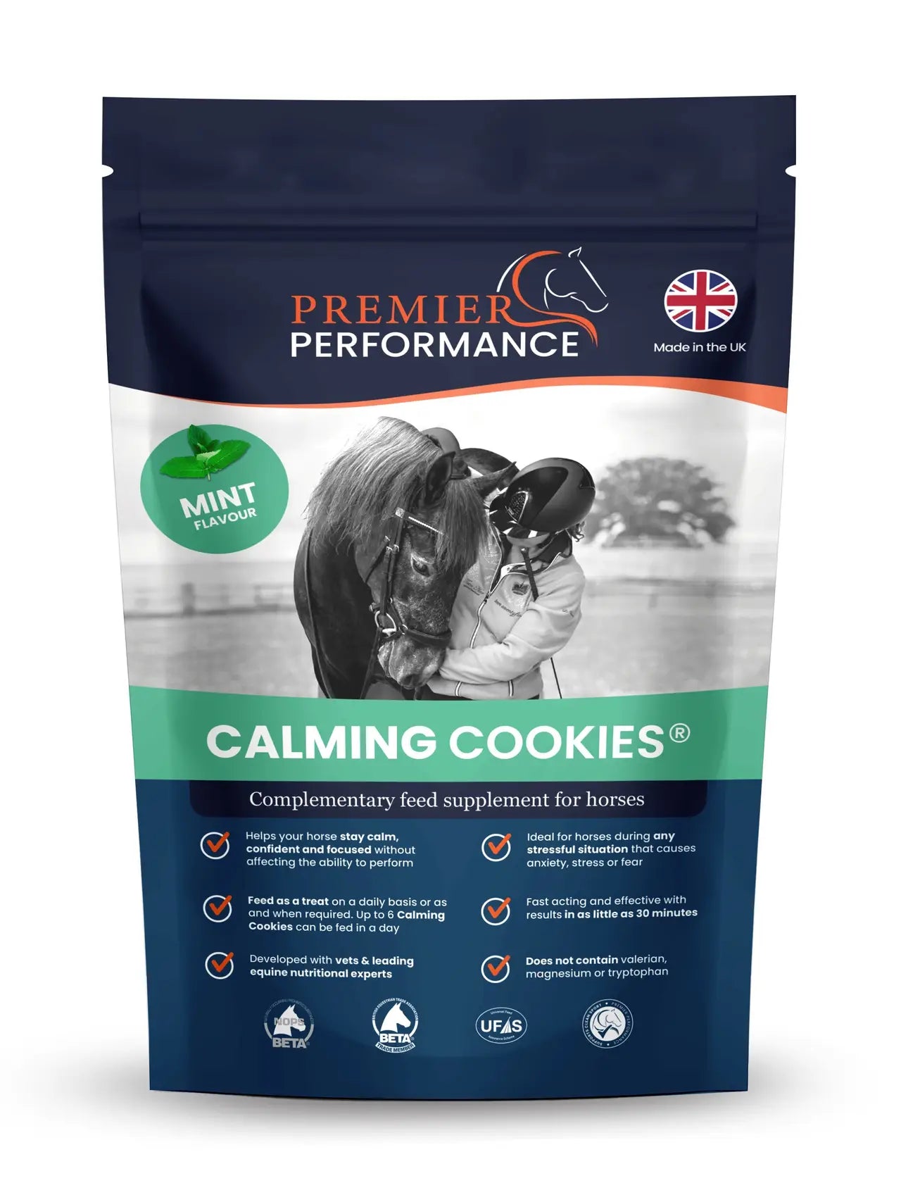 Premier Performance Calming Cookies Mint: Horse Supplement for Calmness and Stress Relief