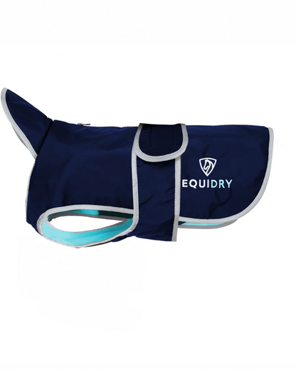 EQUIDRY Waterproof Dog Coat Navy/Turquoise