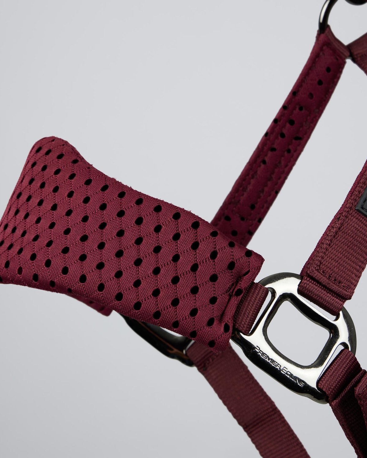 Premier Equine Necto 3D Mesh Burgundy Head Collar with Lead Rope | Adjustable Comfort Horse Halter