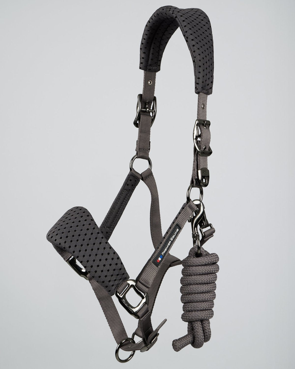 Premier Equine Necto 3D Mesh Head Collar with Lead Rope Grey