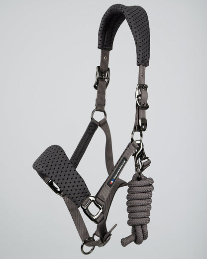 Premier Equine Necto 3D Mesh Head Collar with Lead Rope Grey