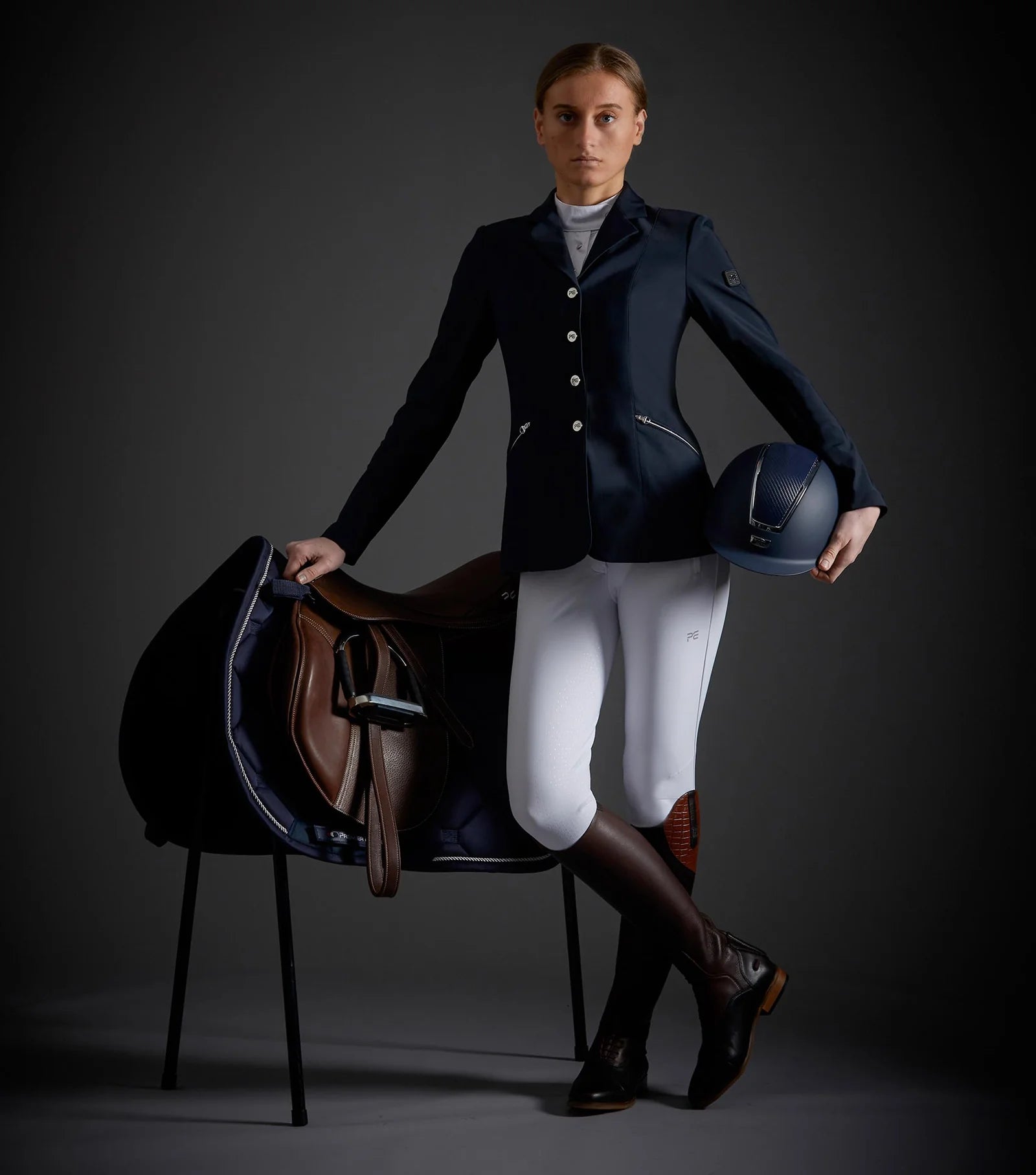 Premier Equine Navy Ladies Competition Jacket: Stylish Equestrian Attire