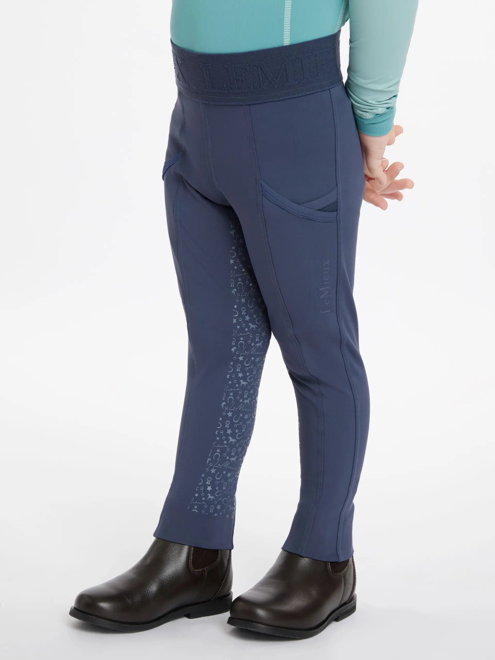 LEMIEUX Mini Pull On Breeches - Dusk Blue Equestrian Riding Pants for Kids | Equiflair