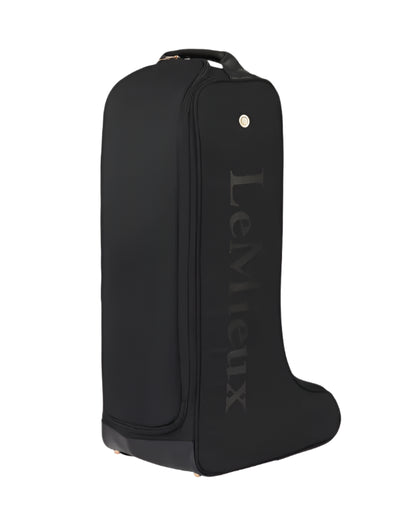 Lemieux Luxe Boot Bag - Black Equestrian Boot Storage Travel Bag with Faux Fur Lining