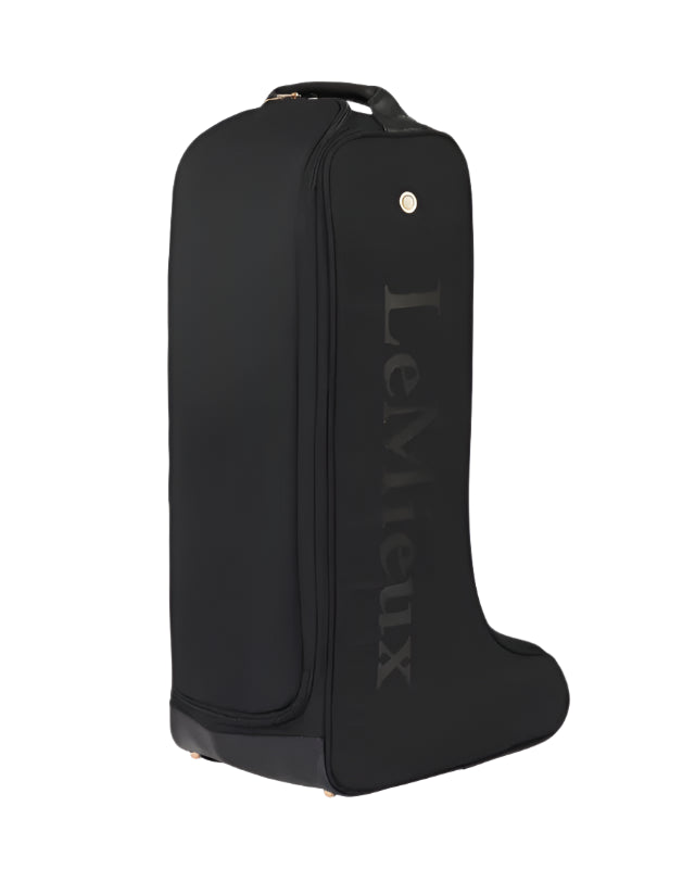Lemieux Luxe Boot Bag - Black Equestrian Boot Storage Travel Bag with Faux Fur Lining
