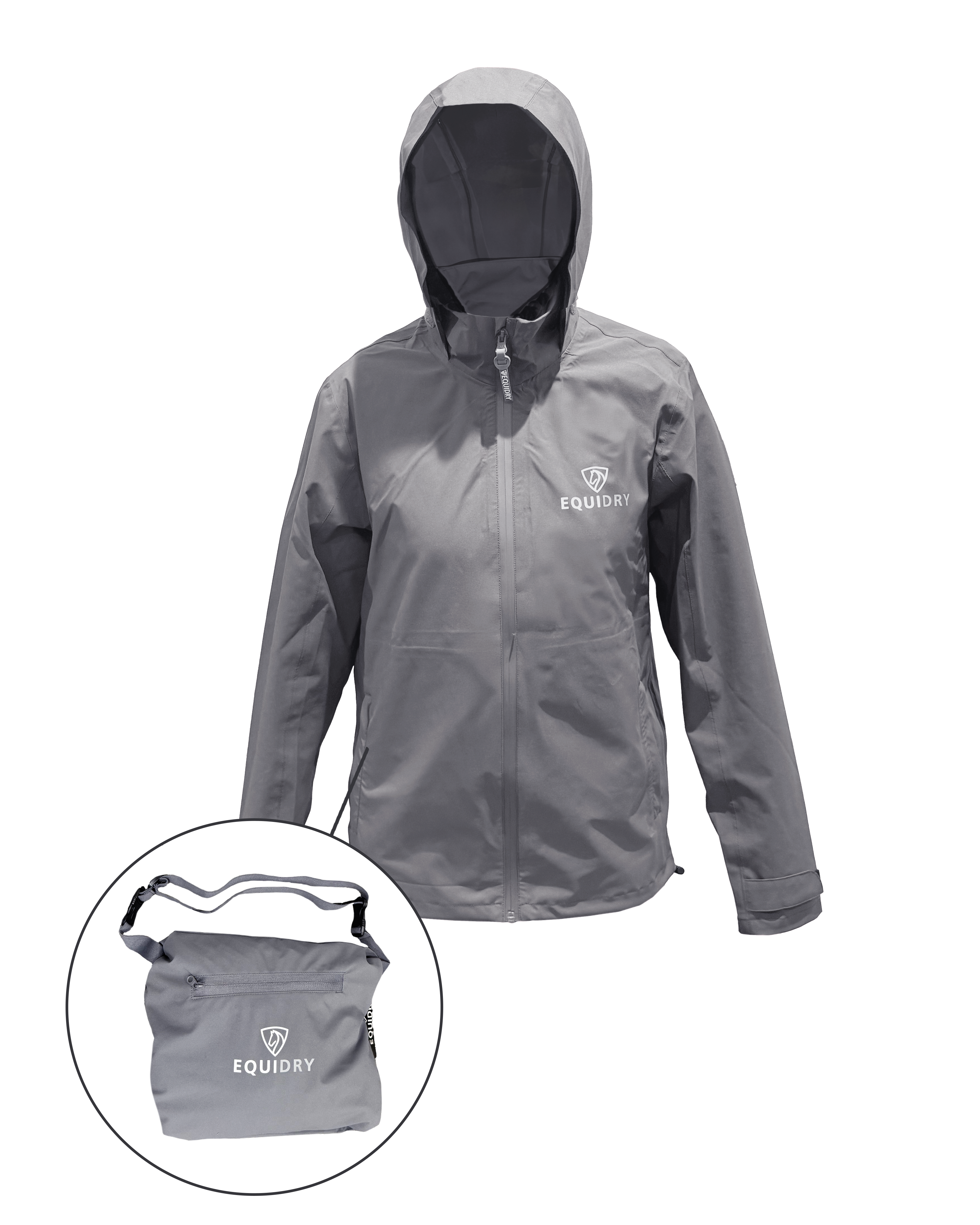 EQUIDRY Nimbus Waterproof Pack Away Jacket Children's Grey