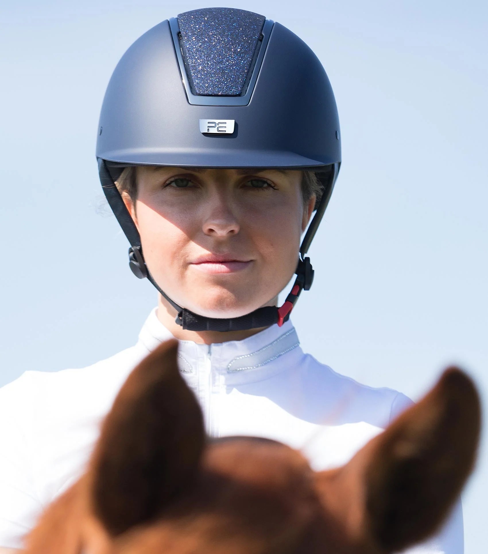 Premier Equine Odyssey Midnight Navy Glitter Riding Helmet for Equestrian Safety | Equiflair