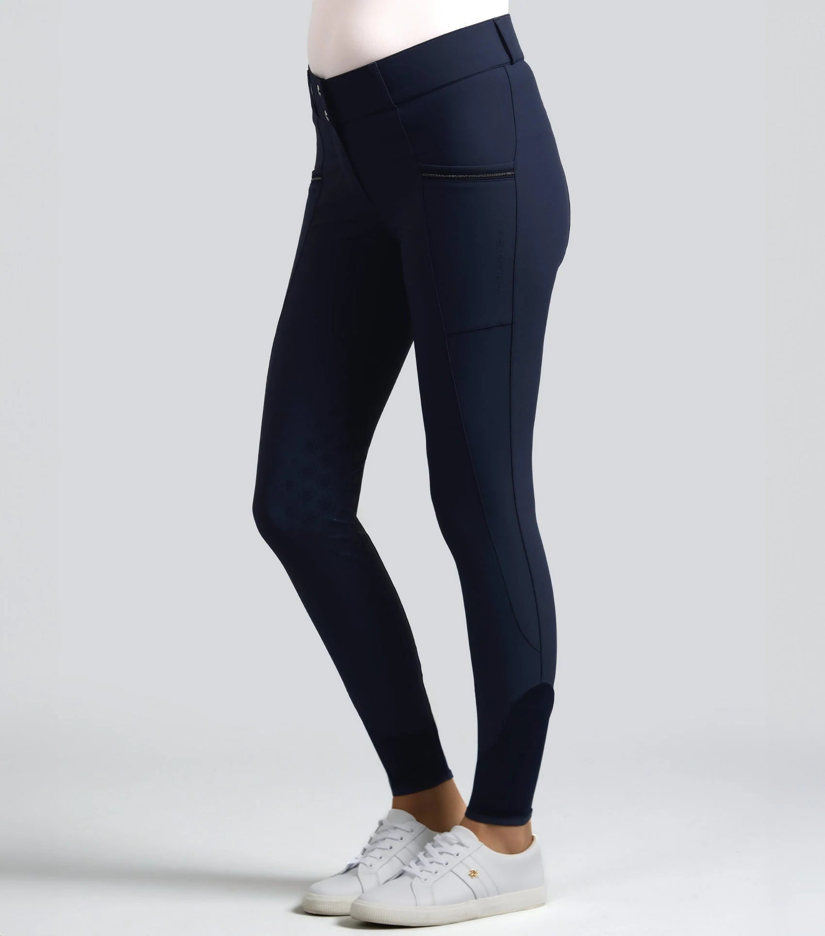 PREMIER EQUINE Ofena Navy Riding Breeches for Women - Comfortable Gel Knee Equestrian Pants