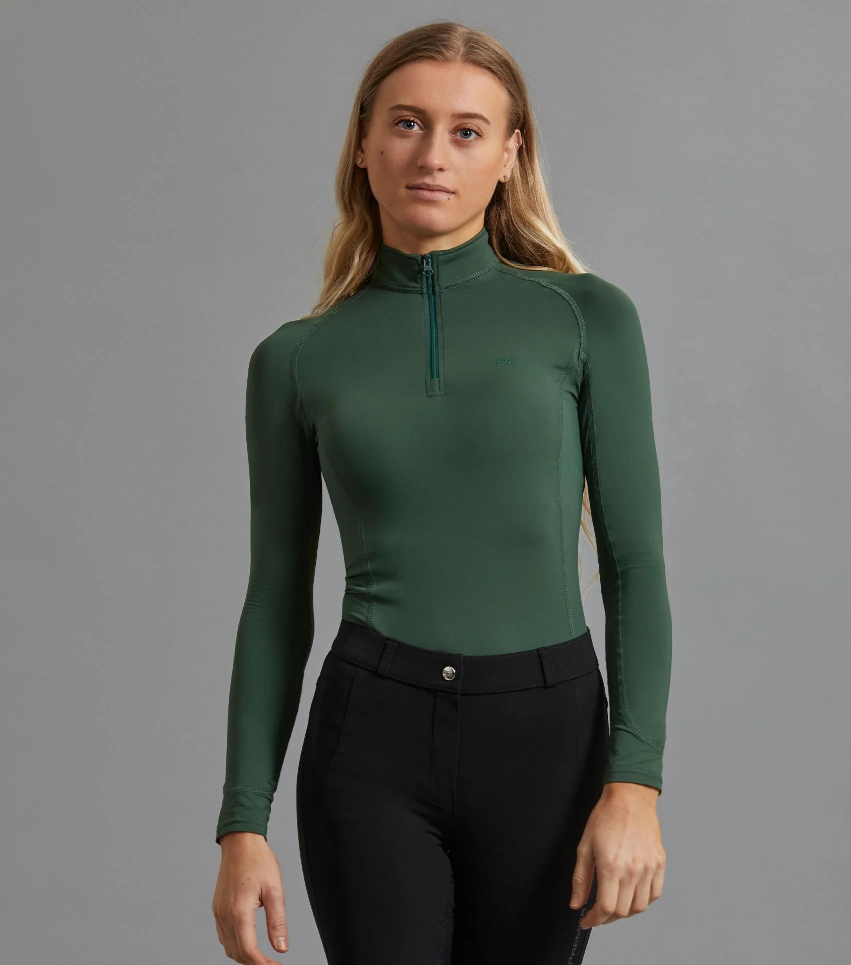 Premier Equine Ombretta Ladies Green Technical Riding Top | Equestrian Style | Equiflair