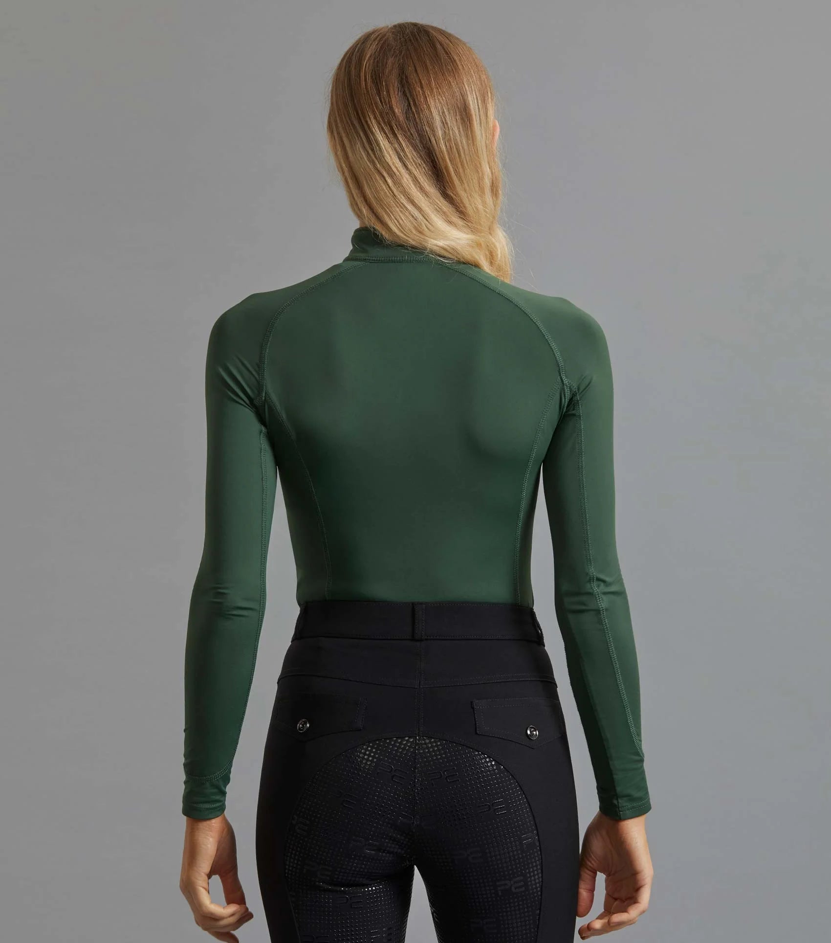 PREMIER EQUINE Ombretta Ladies Technical Riding Top - Green Long Sleeve - Equestrian Performance Apparel