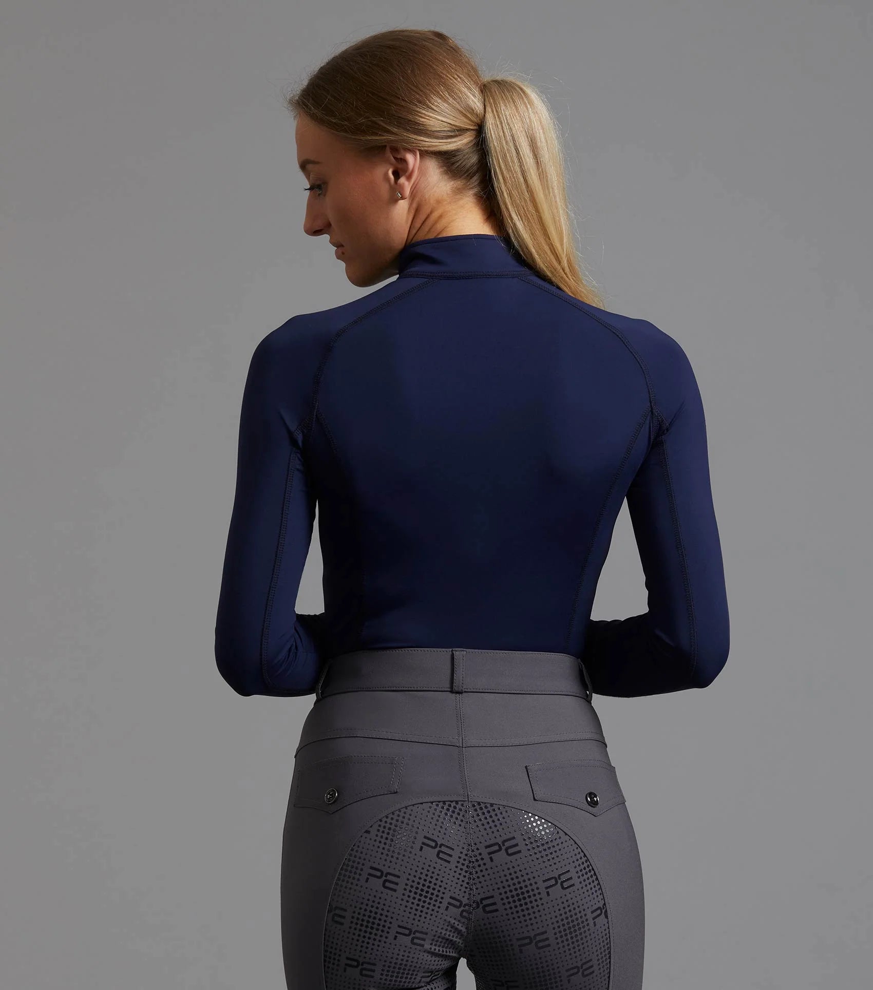 Premier Equine Ombretta Ladies Technical Riding Top Navy | PE Equestrian Apparel
