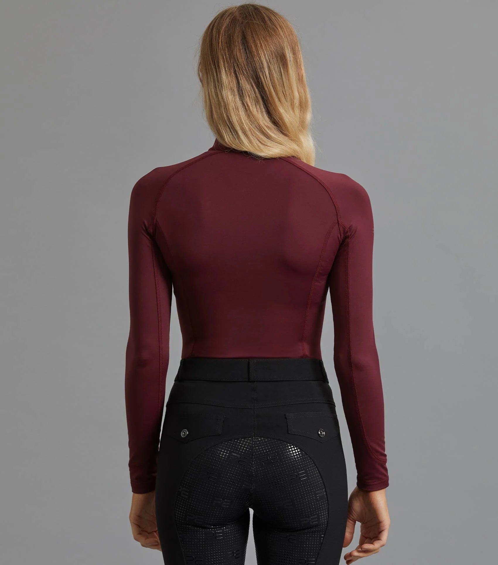 Premier Equine Ombretta Wine Ladies Riding Top: Technical, Long Sleeve, Equestrian Apparel