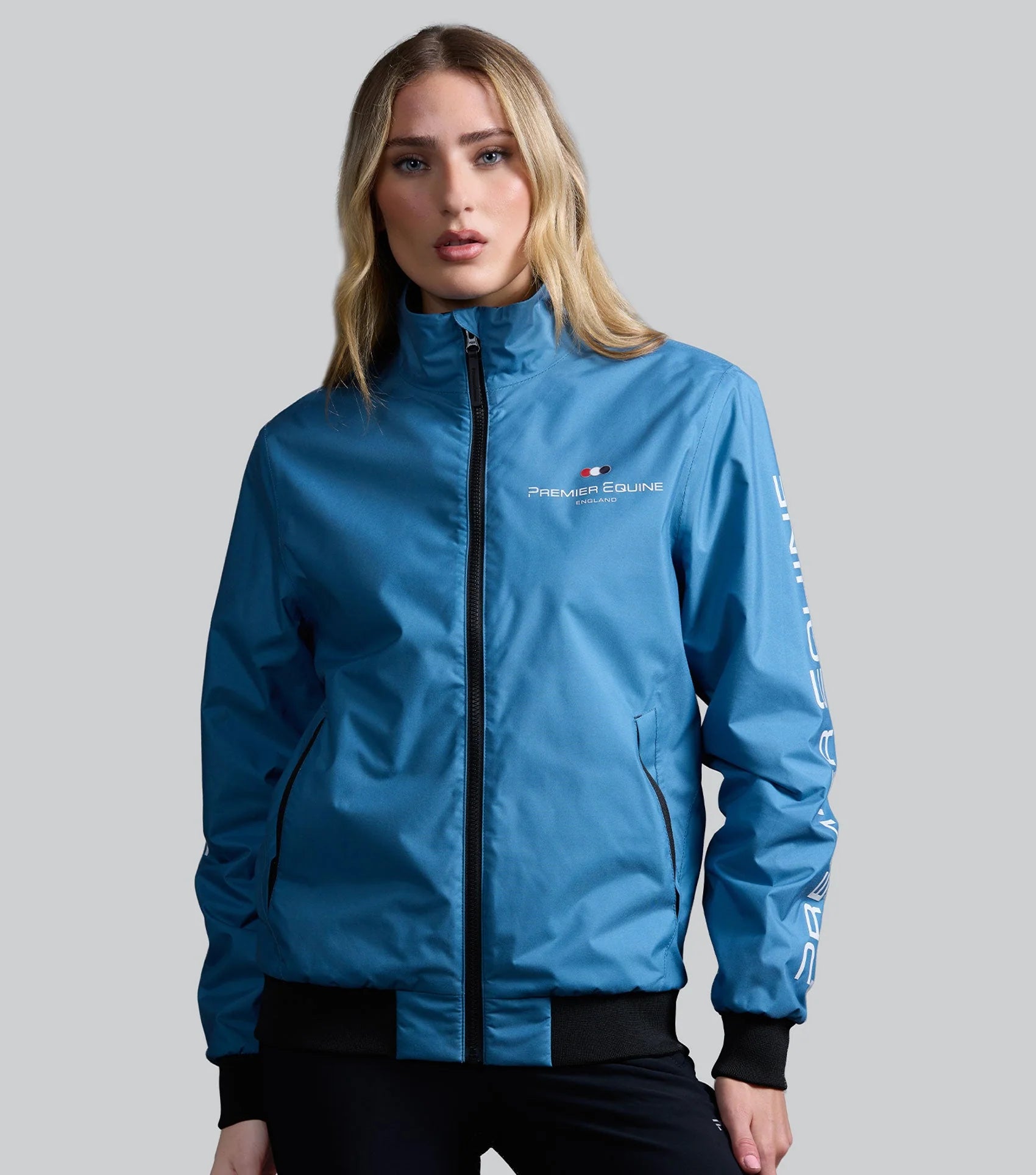 Premier Equine Women's Waterproof Riding Jacket - Azure Blue | Equestrian Outerwear