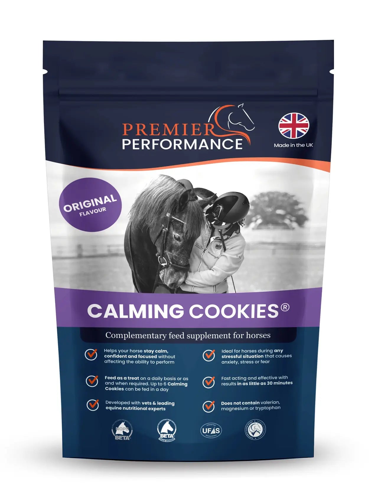 Premier Performance Calming Cookies for Horses - Original Flavour, Horse Supplement for Stress & Anxiety Relief.