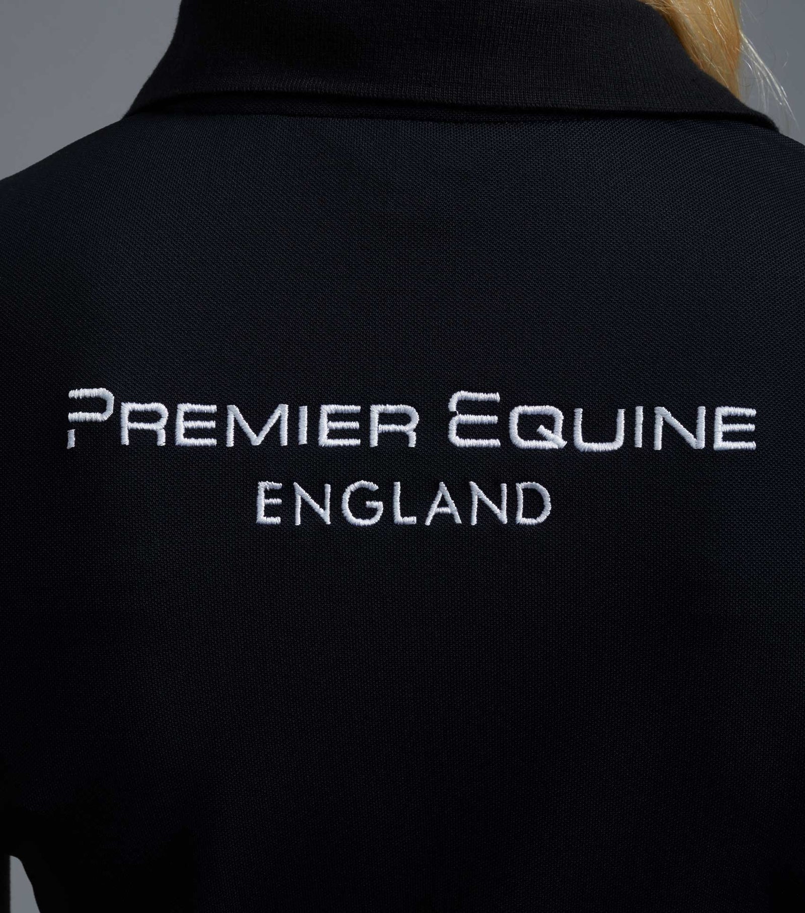 PREMIER EQUINE PE Ladies Team Polo Shirt Black - Equestrian Polo Shirt
