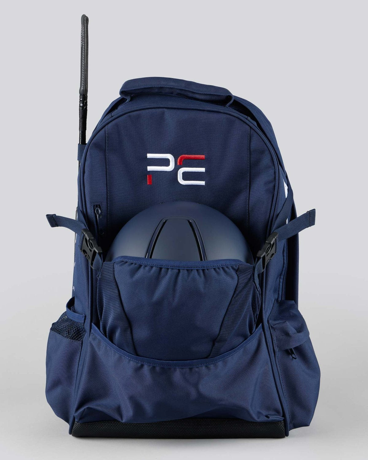 PREMIER EQUINE TEAM RUCKSACK NAVY - Equestrian Backpack with Riding Helmet and Whip Holder